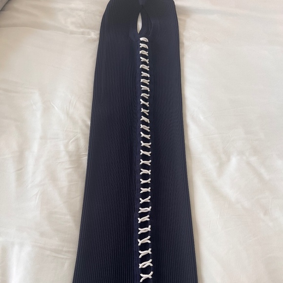 Michael Kors Ribbed Stretch Viscose Lace-up Dress Size XS - Picture 3 of 7